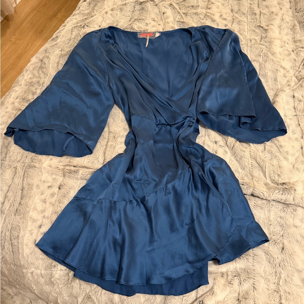 Free People Blue Wrap Dress